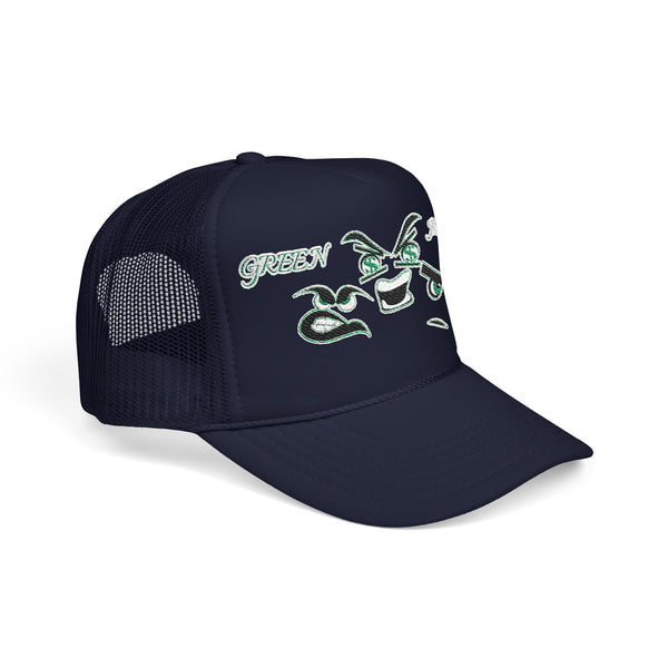 Green Meanie Bandits Facial Expressions Foam Trucker Hat with Embroidery