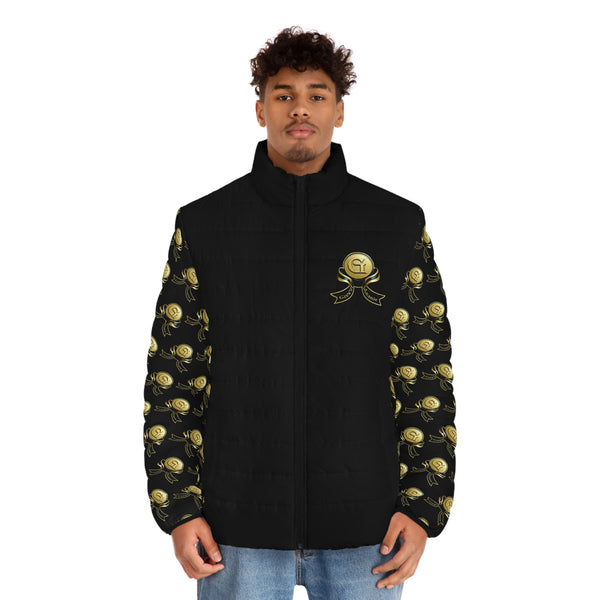 Men's BLK & GLD Green Meanie Puffer Jacket