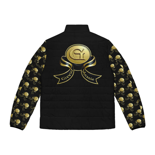 Men's BLK & GLD Green Meanie Puffer Jacket