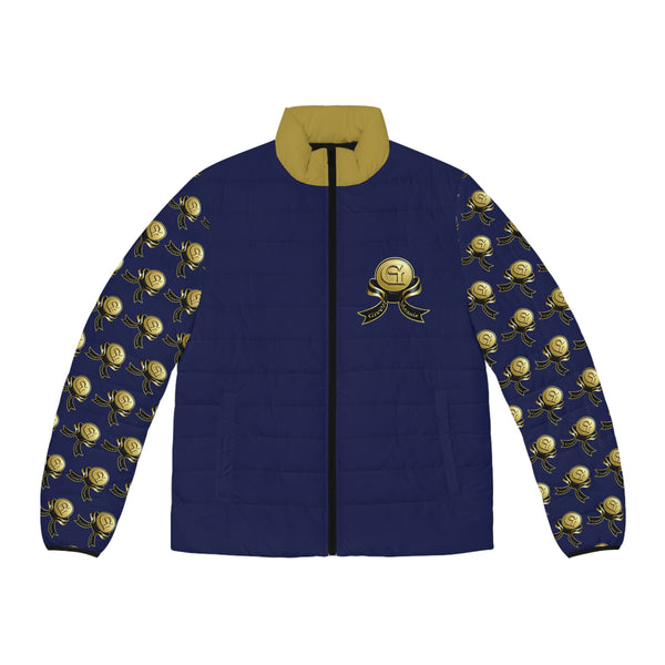 Men's Blue & GLD Green Meanie Puffer Jacket