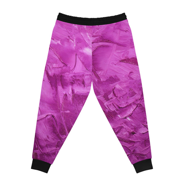 Green Meanie Rose Print Vibrant Pink Athletic Joggers