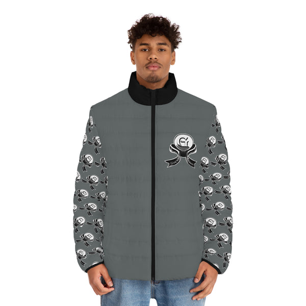 Men's BLK/GREY/Green Meanie G logo Puffer Jacket