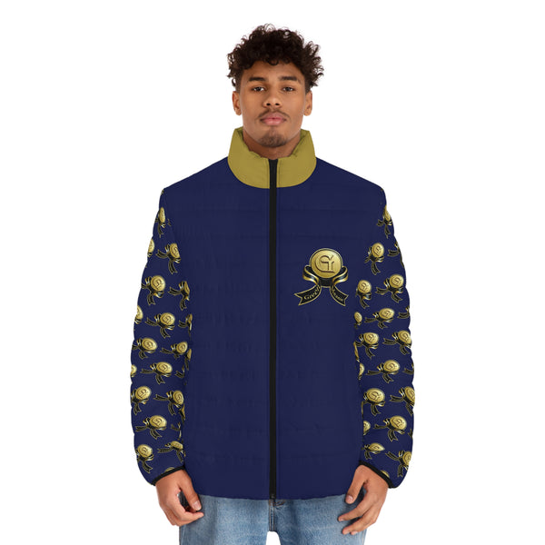 Men's Blue & GLD Green Meanie Puffer Jacket