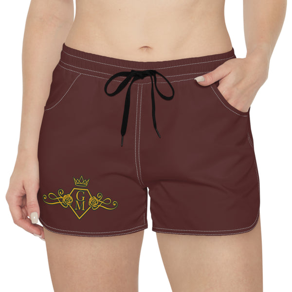 Women's burgundy GM Crowned Casual Shorts