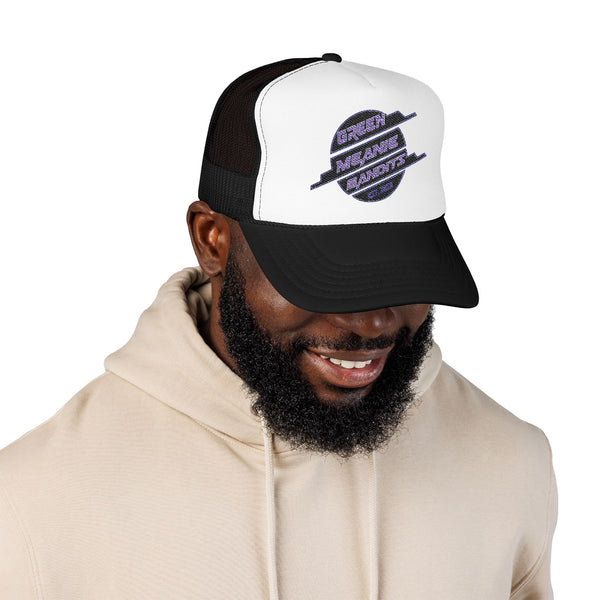 Green Meanie Bandits Brand Foam Trucker Hat with Embroidery