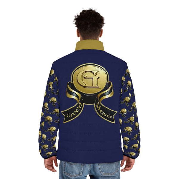 Men's Blue & GLD Green Meanie Puffer Jacket