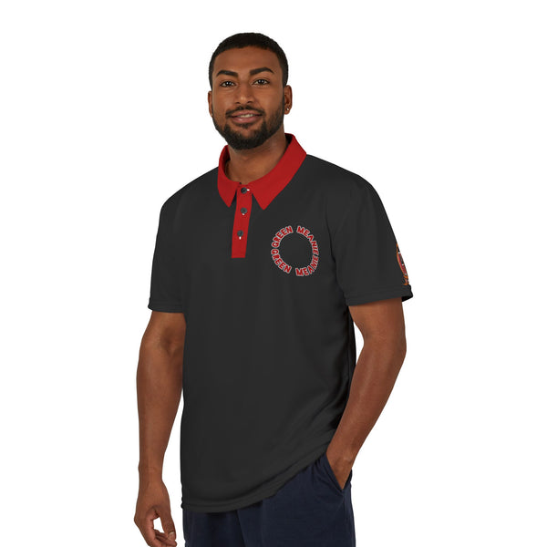 Men’s Red & Black Green Meanie Rocket Polo Shirt