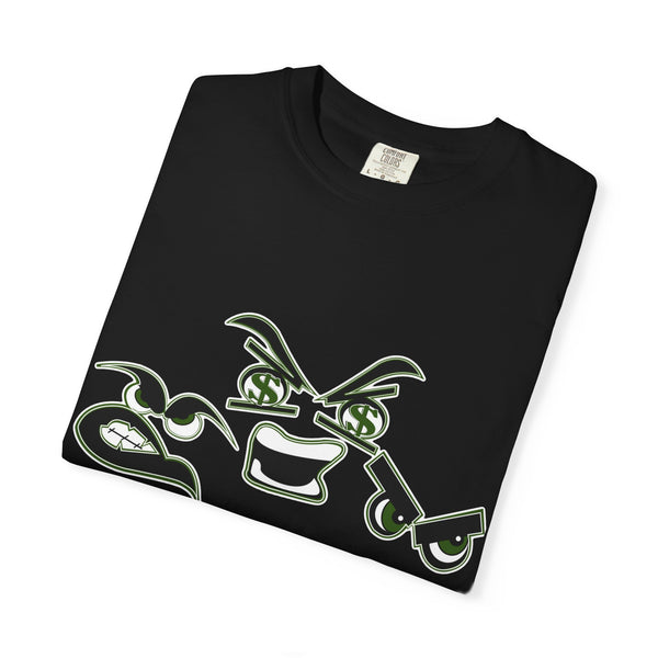 Green Meanie Bandits Facial Expressions Graphic Tee