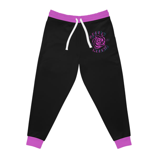 Green Meanie Vibrant Pink Rose Athletic Joggers