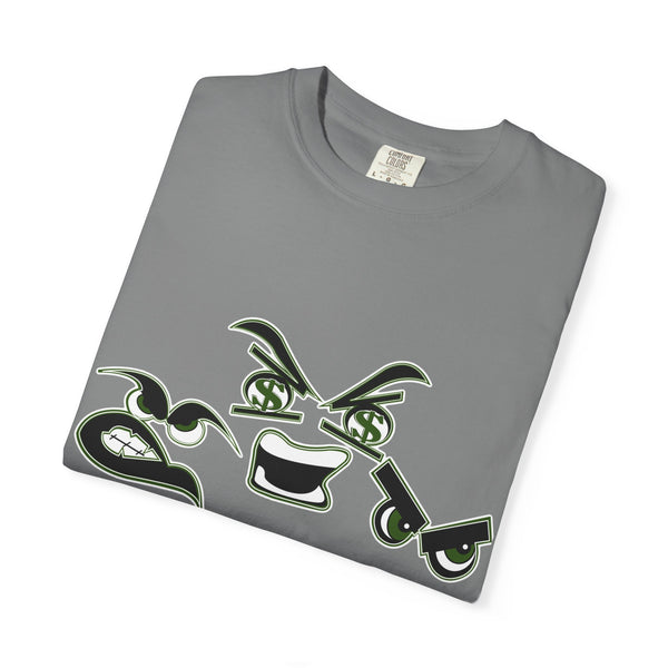 Green Meanie Bandits Facial Expressions Graphic Tee