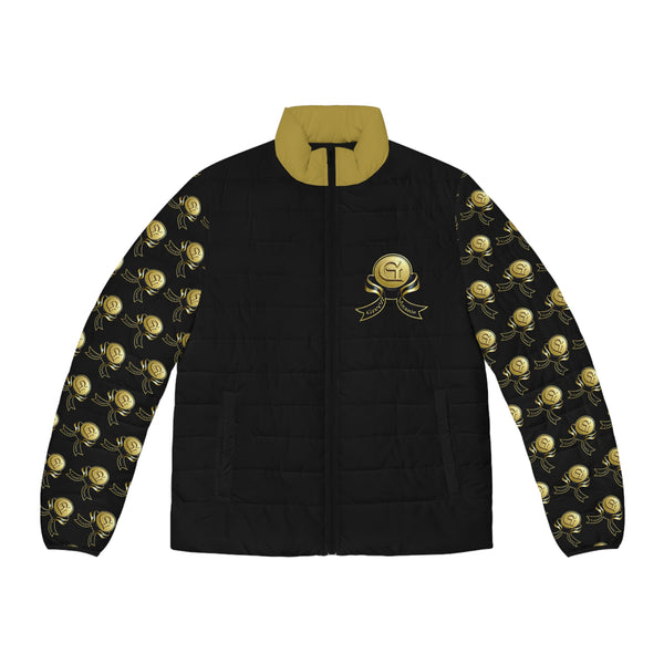 Men's BLK & GLD Green Meanie Puffer Jacket