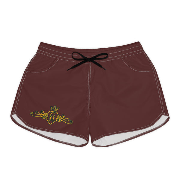 Women's burgundy GM Crowned Casual Shorts