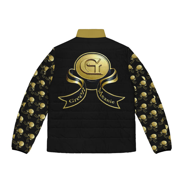 Men's BLK & GLD Green Meanie Puffer Jacket