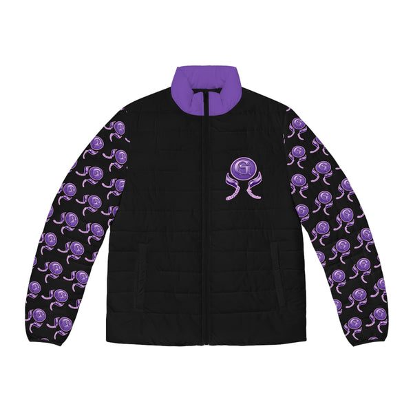 Purple & Black/Green Meanie Puffer Jacket