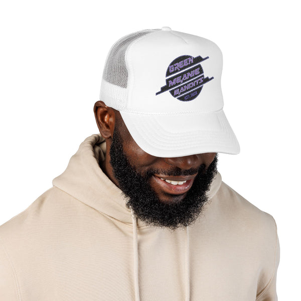 Green Meanie Bandits Brand Foam Trucker Hat with Embroidery