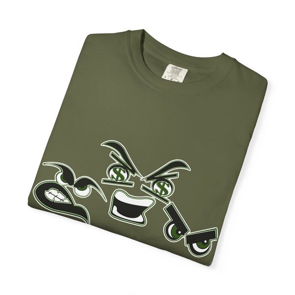 Green Meanie Bandits Facial Expressions Graphic Tee