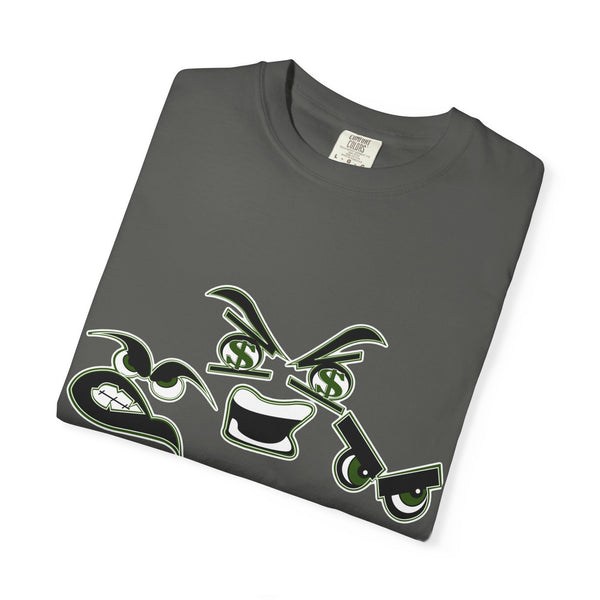 Green Meanie Bandits Facial Expressions Graphic Tee