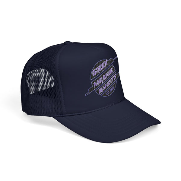 Green Meanie Bandits Brand Foam Trucker Hat with Embroidery