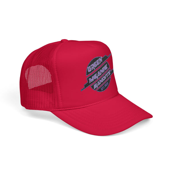 Green Meanie Bandits Brand Foam Trucker Hat with Embroidery