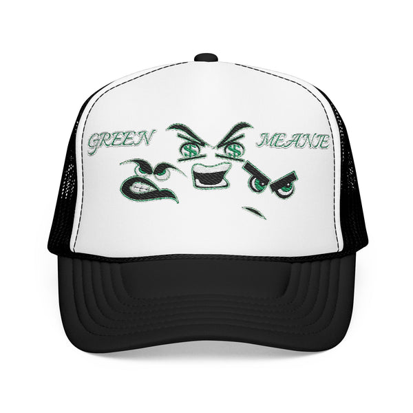 Green Meanie Bandits Facial Expressions Foam Trucker Hat with Embroidery