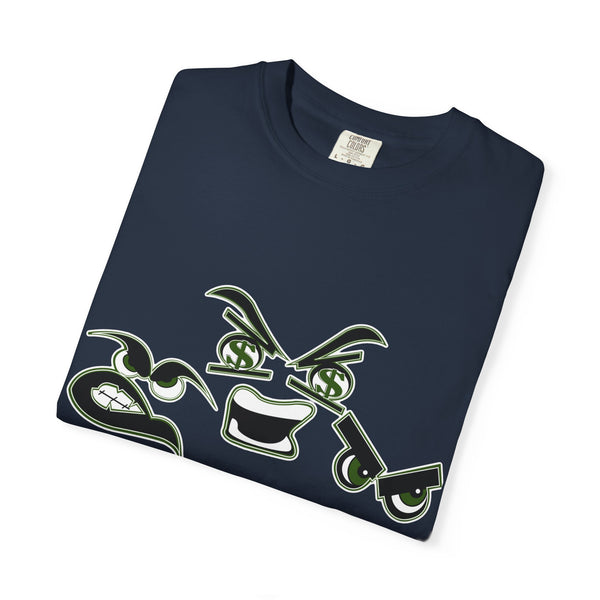 Green Meanie Bandits Facial Expressions Graphic Tee
