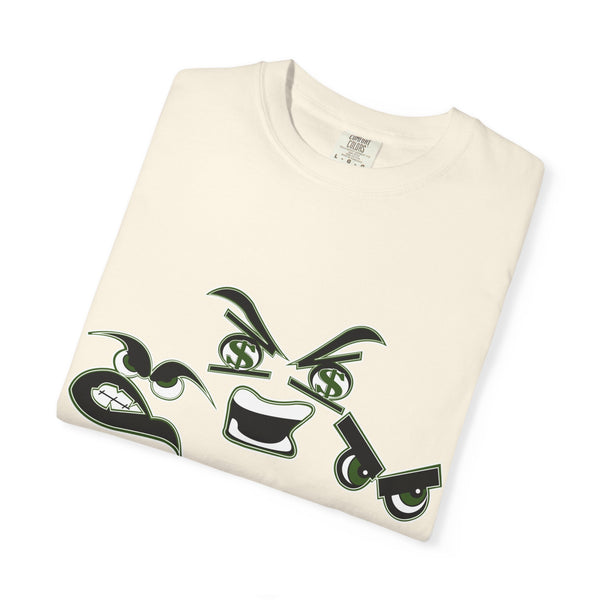 Green Meanie Bandits Facial Expressions Graphic Tee