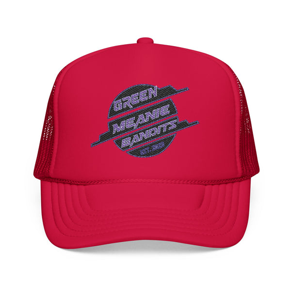 Green Meanie Bandits Brand Foam Trucker Hat with Embroidery