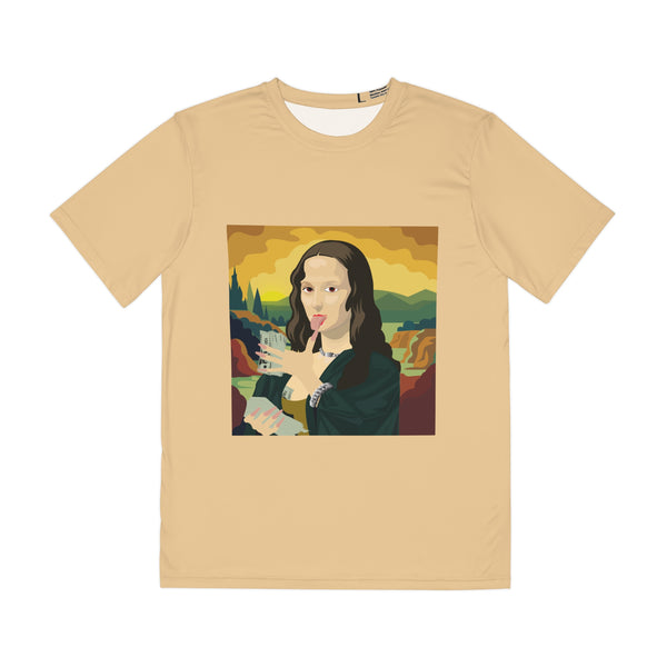 Women’s Tan Green Meanie Mona Lisa Graphic Tee