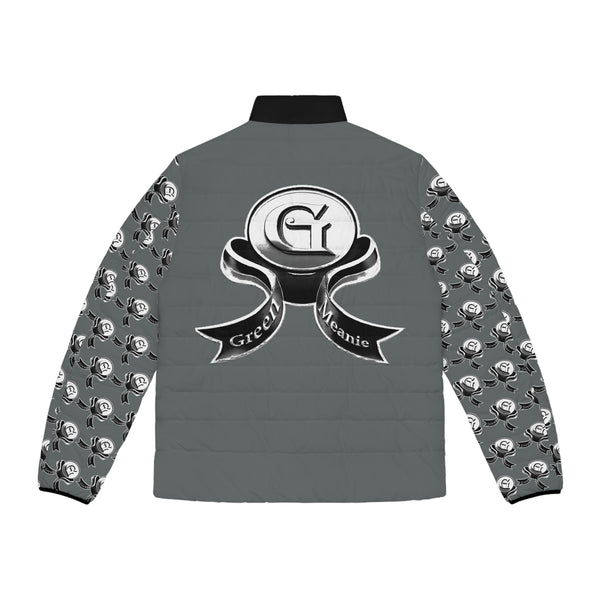 Men's BLK/GREY/Green Meanie G logo Puffer Jacket