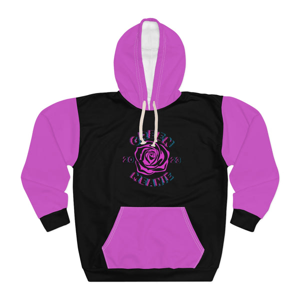 Women’s Green Meanie Rose print Vibrant Abstract Pullover Hoodie - Cozy Streetwear