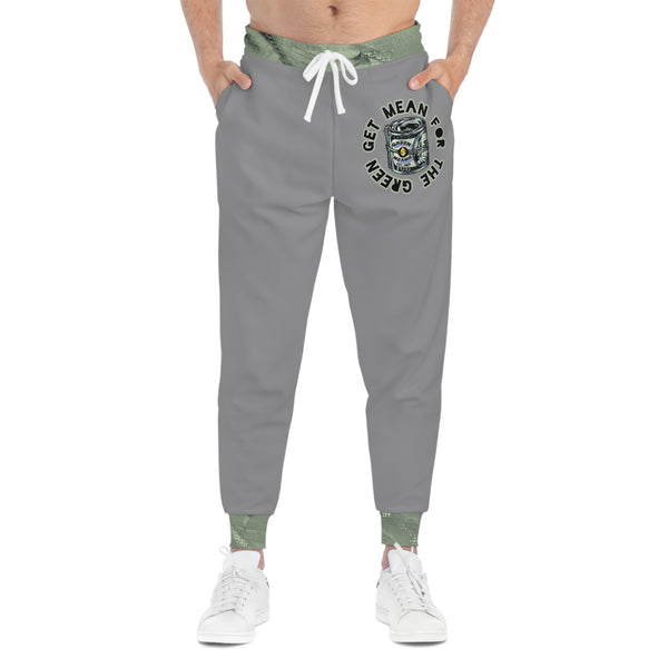 Green Meanie Bankroll Print Athletic Joggers