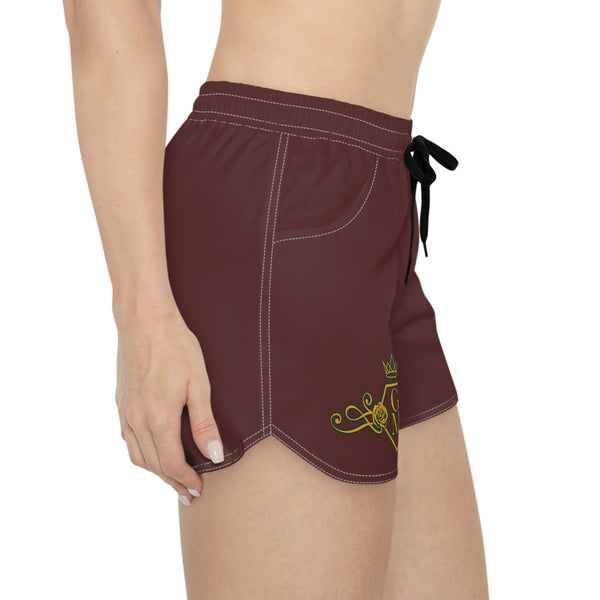Women's burgundy GM Crowned Casual Shorts