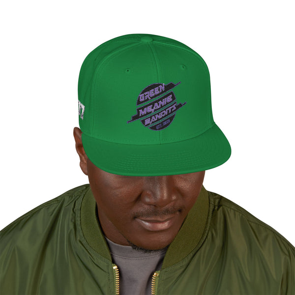 Stylish Embroidered Green Meanie Bandits Snapback Cap