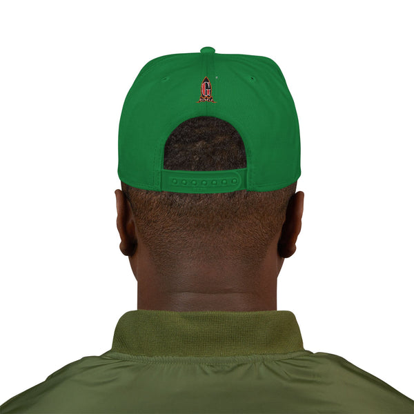 Embroidered Green Meanie G Rocket Snapback Cap