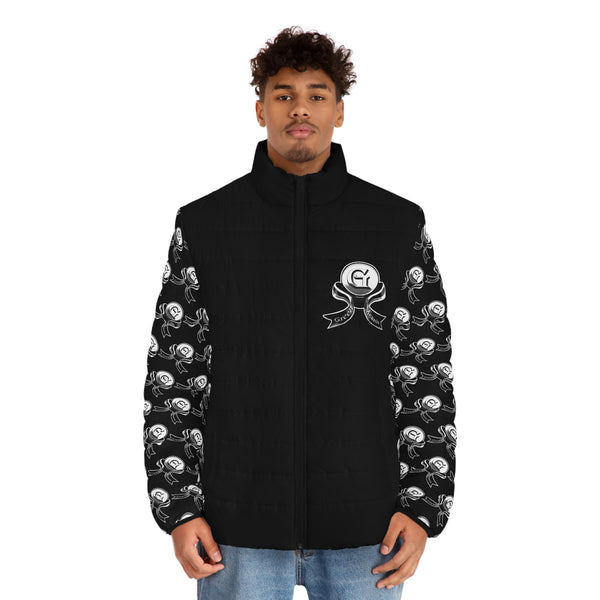 Men's BLK/WHITE/Green Meanie G logo Puffer Jacket