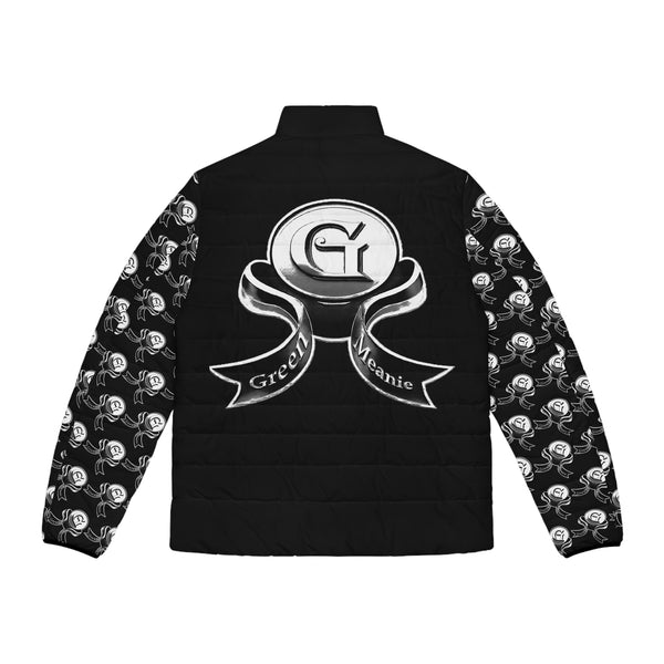 Men's BLK/WHITE/Green Meanie G logo Puffer Jacket