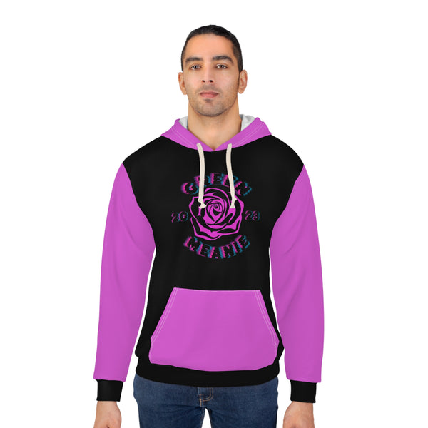 Women’s Green Meanie Rose print Vibrant Abstract Pullover Hoodie - Cozy Streetwear