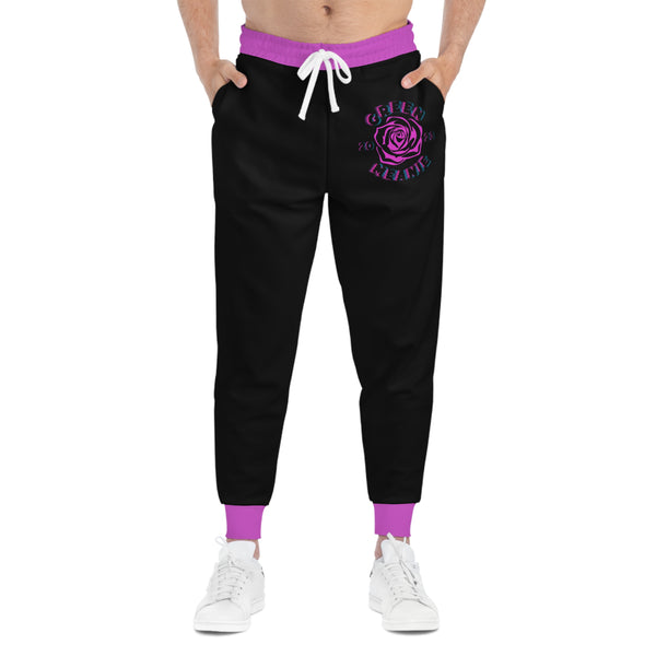 Green Meanie Vibrant Pink Rose Athletic Joggers