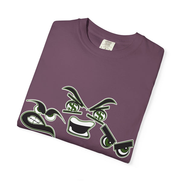Green Meanie Bandits Facial Expressions Graphic Tee