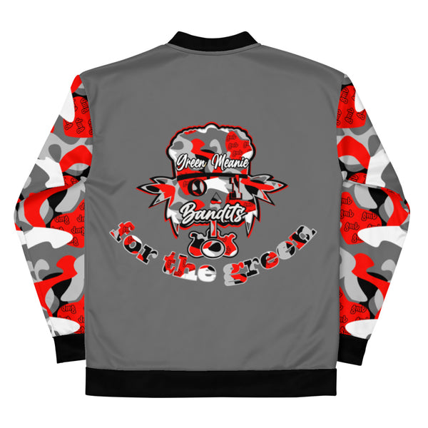 GREY/RED/BLK G.M.B Camo Bomber Jacket