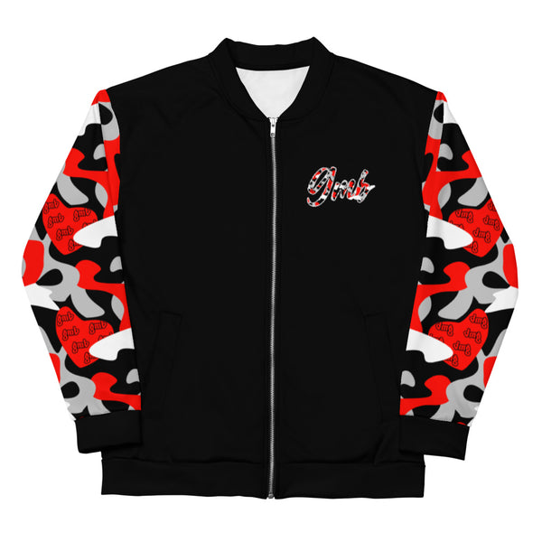 RED/BLK/GREY G.M.B Camo Bomber Jacket